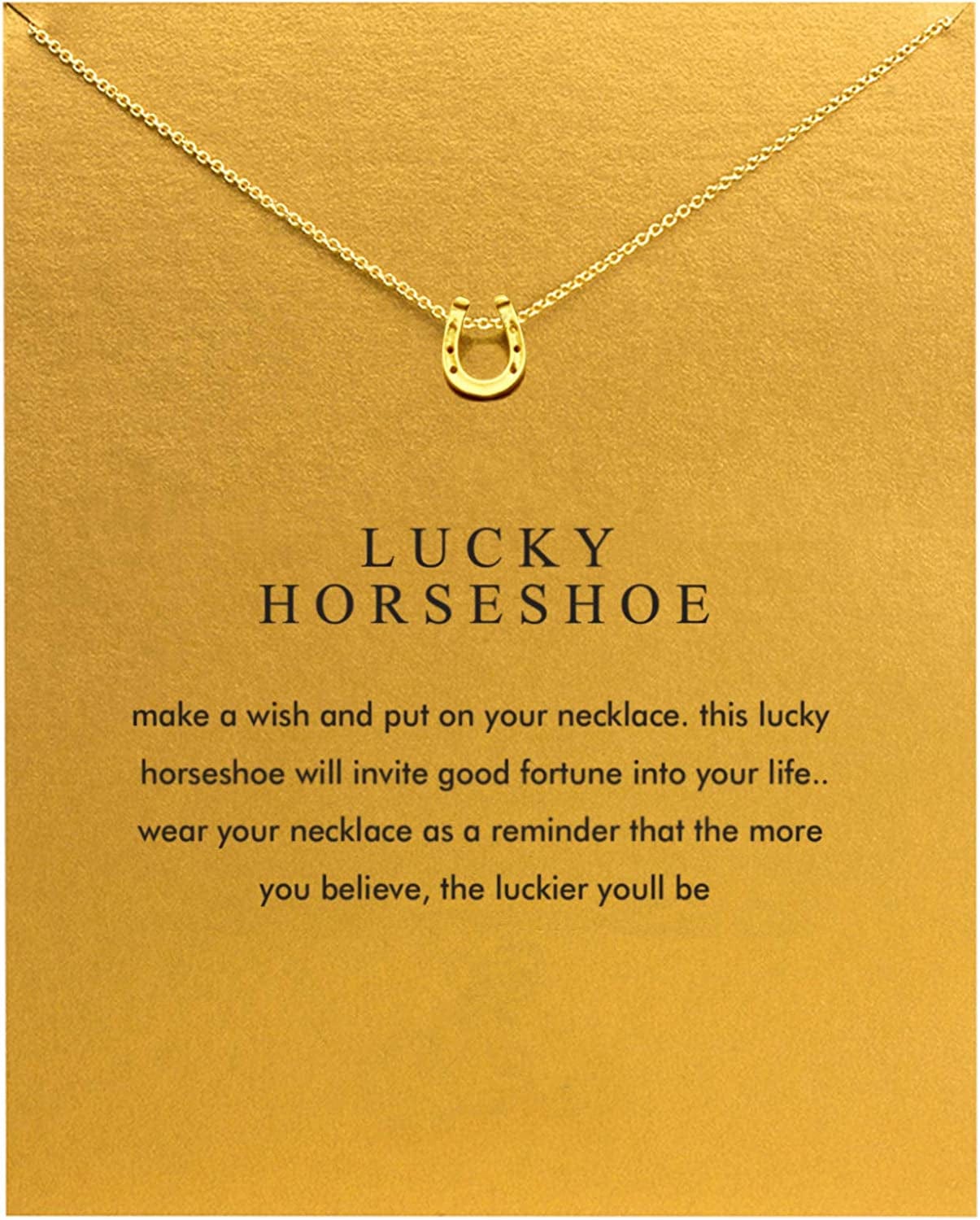 Baydurcan Friendship Anchor Compass Necklace Good Luck Elephant Pendant Chain Necklace with Message Card Gift Card gold horseshoe