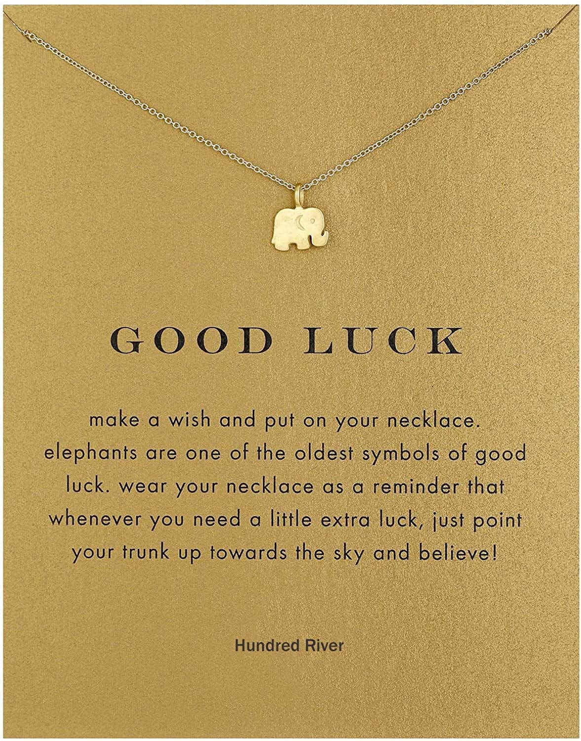 Baydurcan Friendship Anchor Compass Necklace Good Luck Elephant Pendant Chain Necklace with Message Card Gift Card gold elephant s1