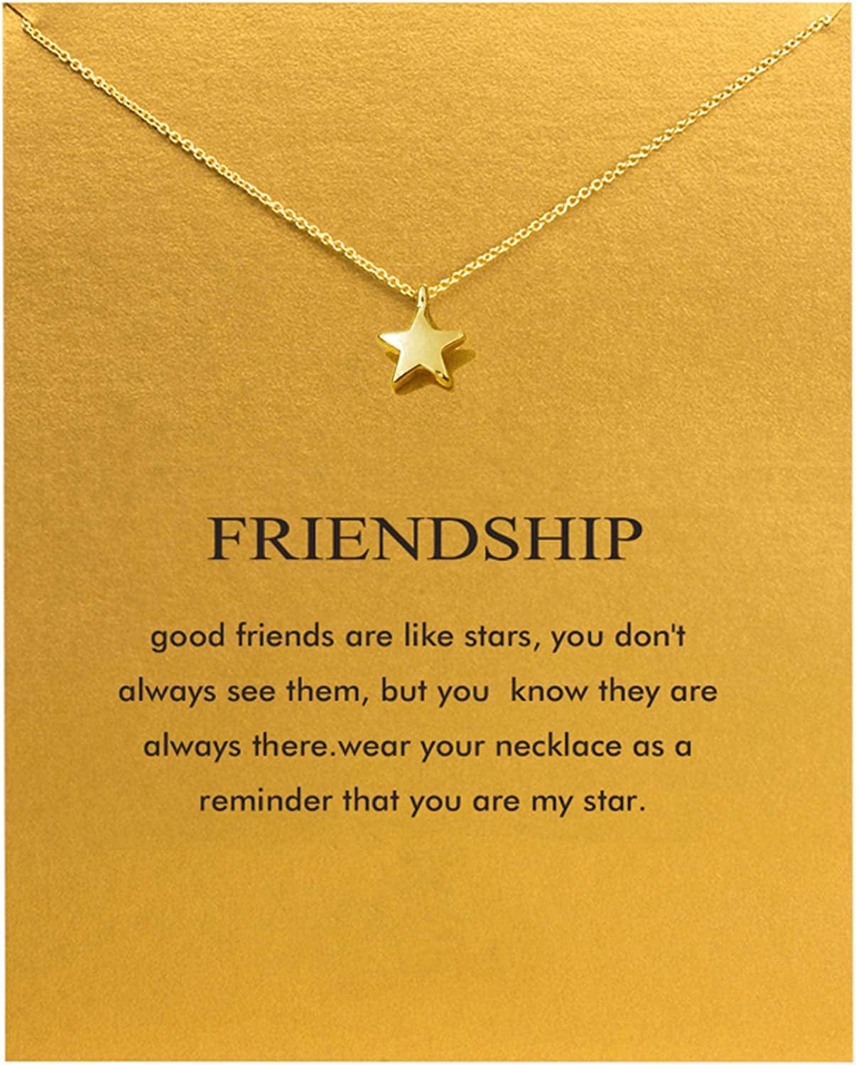 Baydurcan Friendship Anchor Compass Necklace Good Luck Elephant Pendant Chain Necklace with Message Card Gift Card Gold star