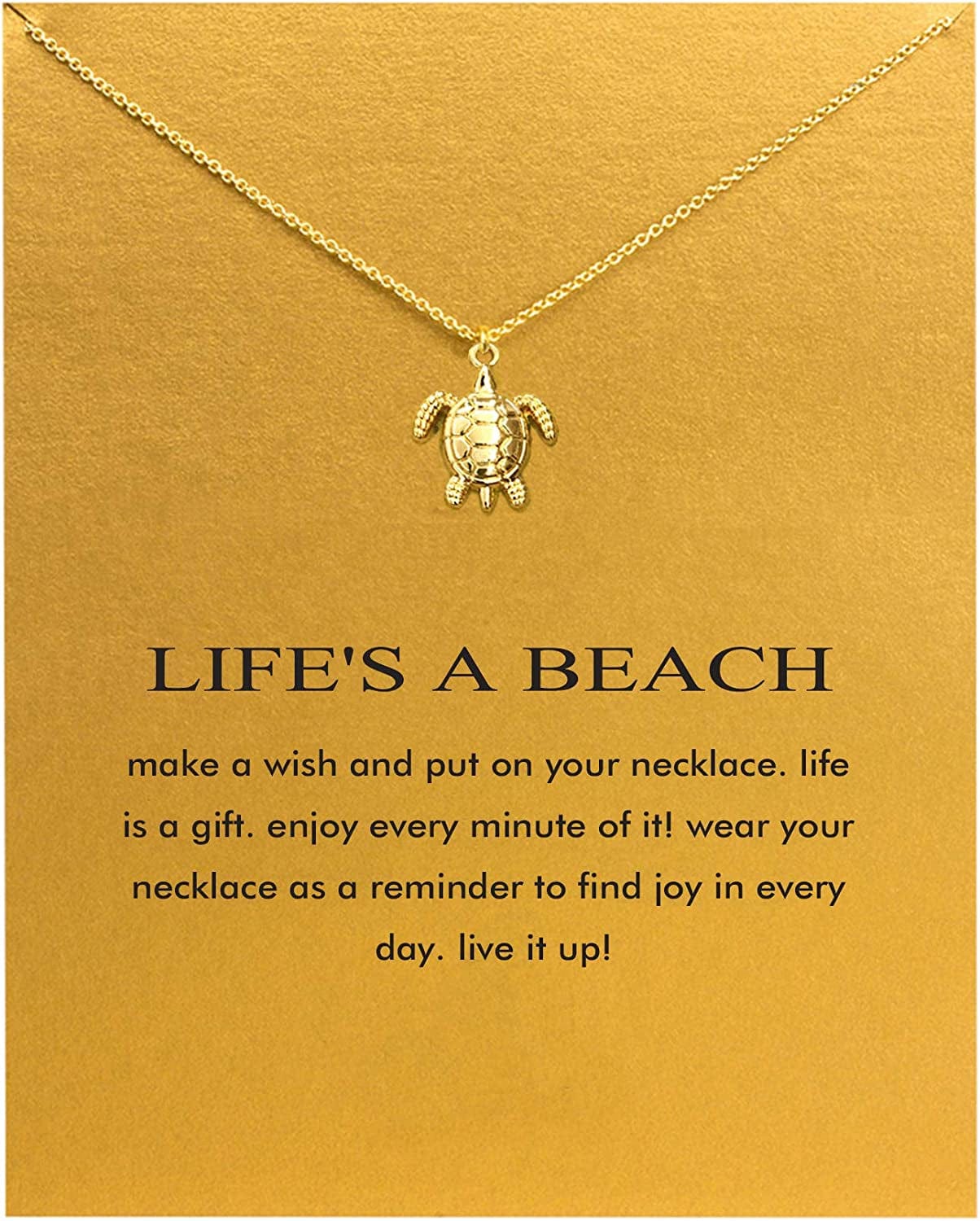 Baydurcan Friendship Anchor Compass Necklace Good Luck Elephant Pendant Chain Necklace with Message Card Gift Card gold sea turtle
