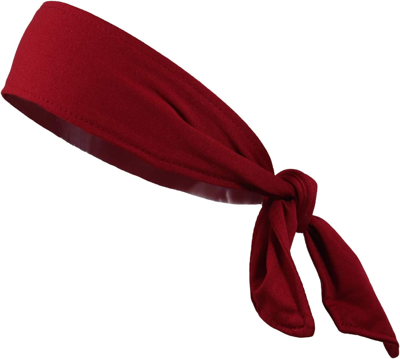 Kenz Laurenz Headbands Tie on Headband for Women Men Running Athletic Hair Head Band Elastic Sports Sweat Basketball Sweatband Stetchy Yoga Workout Sweatbands Adjustable Non-Slip Moisture Wicking Apparel & Accessories > Clothing Accessories > Bandanas & Headties Kenz Laurenz burgundy