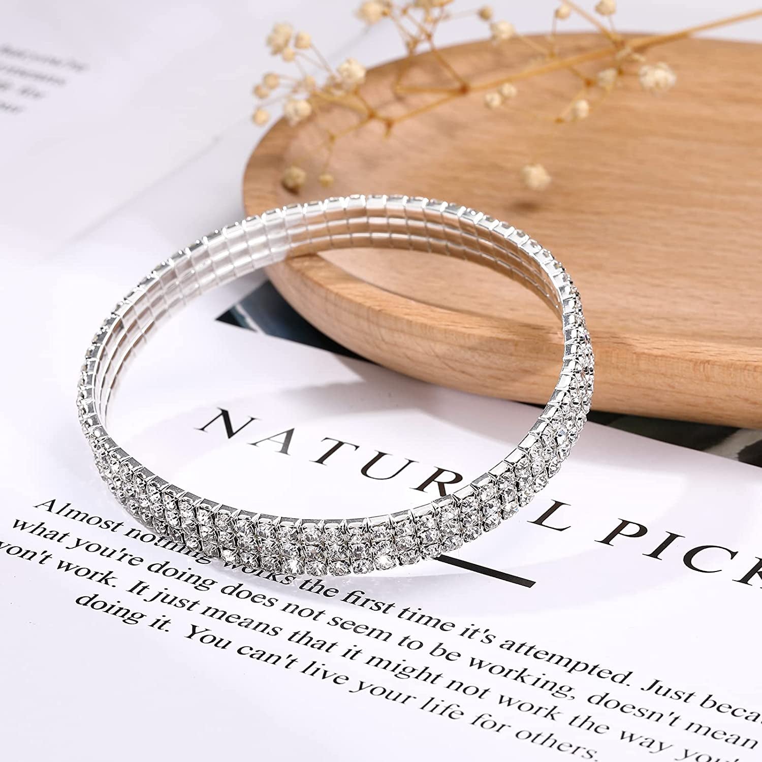 Kiokioa Charm Anklets for Women Crystal Rhinestone Stretch Tennis Anklet Elastic Anklet Apparel & Accessories > Jewelry > Anklets Xuanhe Wu