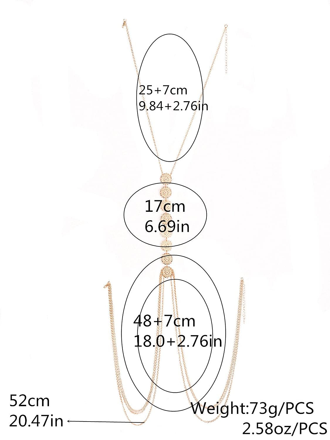 Fxmimior Belly Body Chain Hot Bikini Sexy Double Gold Layer Cross over Harness Body Jewelry Waist Charm Belly Chain for Women Apparel & Accessories > Jewelry > Body Jewelry fxmimior