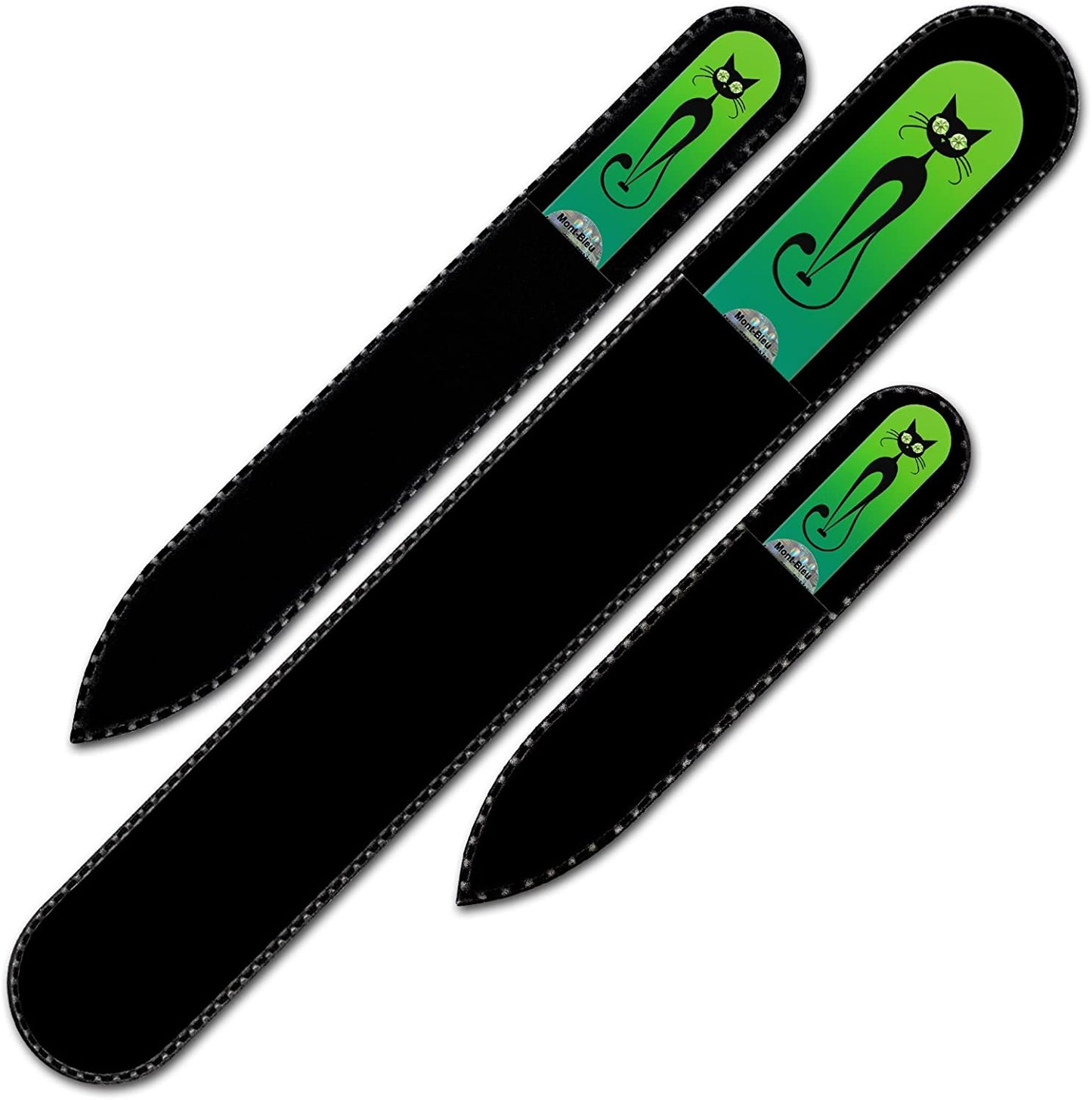 Mont Bleu Set of 3 Cats Crystal Nail Files Hand Decorated with Crystals from Swarovski - Handmade - Czech Tempered Glass - Lifetime Guaranty - Excellent Nail Filing Tools - Premium Glass Nail File Health & Beauty > Personal Care > Cosmetics > Cosmetic Tools > Nail Tools Mont Bleu