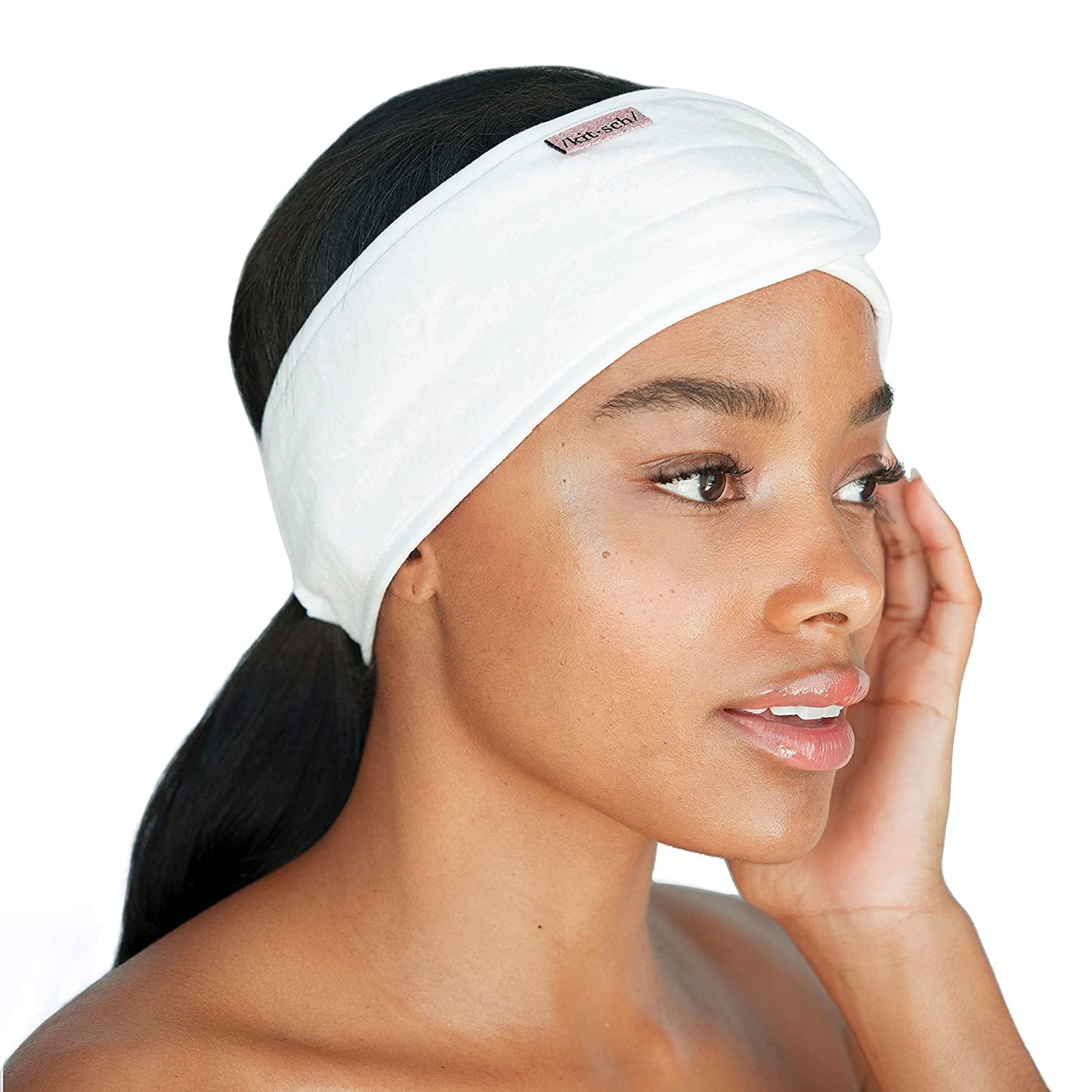 Kitsch Spa Headband for Women, Makeup Headband, Multi-Functional Head Band, Skincare Headband, Face Washing Headband for Women, Microfiber Headband (Palm Leaves) Apparel & Accessories > Clothing Accessories > Bandanas & Headties Kitsch White