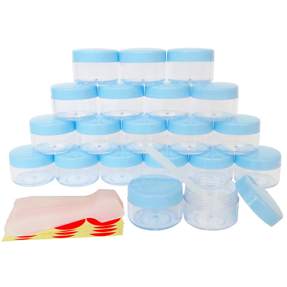 Greatforu 50Pcs Cosmetic Spatula for Face Cream Stick Plastic Frosted Tip Spoon Disposable Makeup Tool for Easy Mixing, Sampling, Waxing DIY Beauty Tools, 3.2'' X 0.6'', Clear, Pink, Purple Health & Beauty > Personal Care > Cosmetics > Cosmetic Tools > Skin Care Tools GreatforU 20pcs 15ml Blue