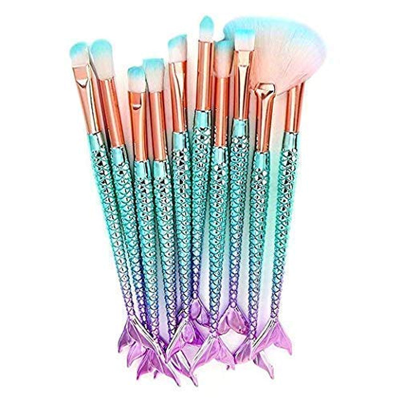 Funfunman Makeup Brushes 11PCS Make up Foundation Eyebrow Eyeliner Blush Cosmetic Concealer Brushes(Mermaid Colorful) Health & Beauty > Personal Care > Cosmetics > Cosmetic Tools > Makeup Tools LEDeng
