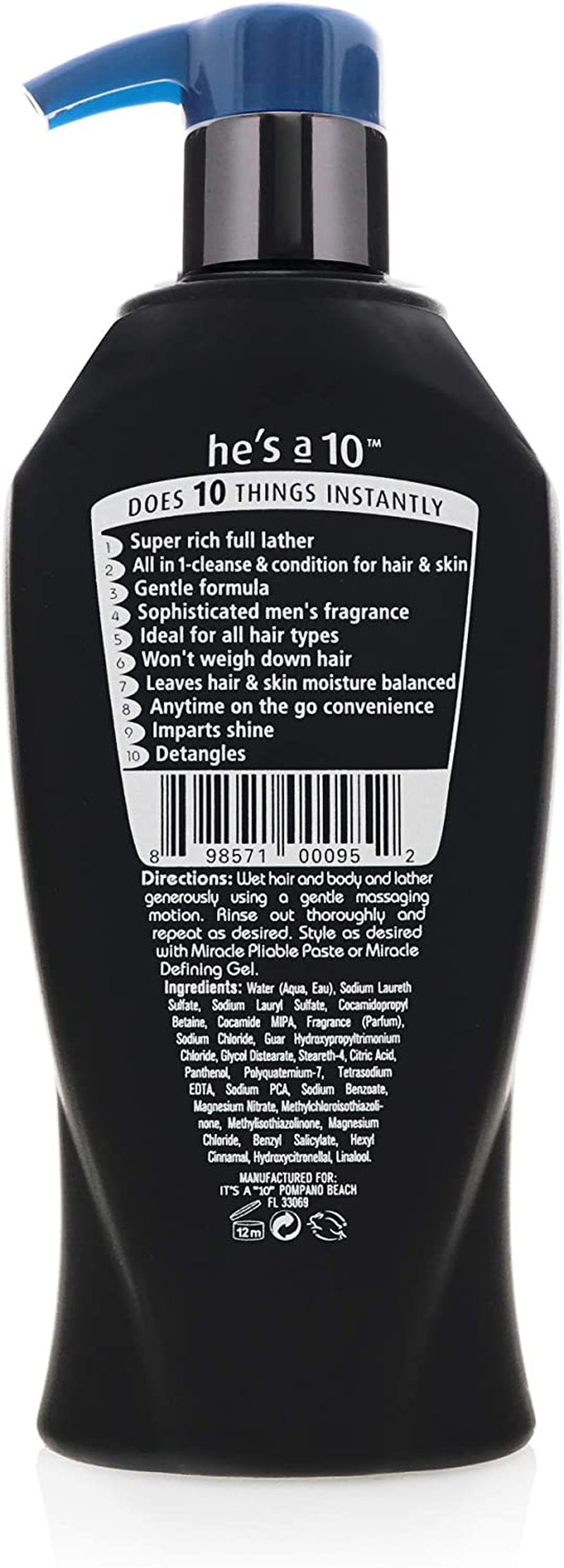 It'S a 10 Haircare He'S a Miracle 3-In-1 Shampoo, Conditioner and Body Wash, 10 Fl Ounces Health & Beauty > Personal Care > Hair Care it's a 10
