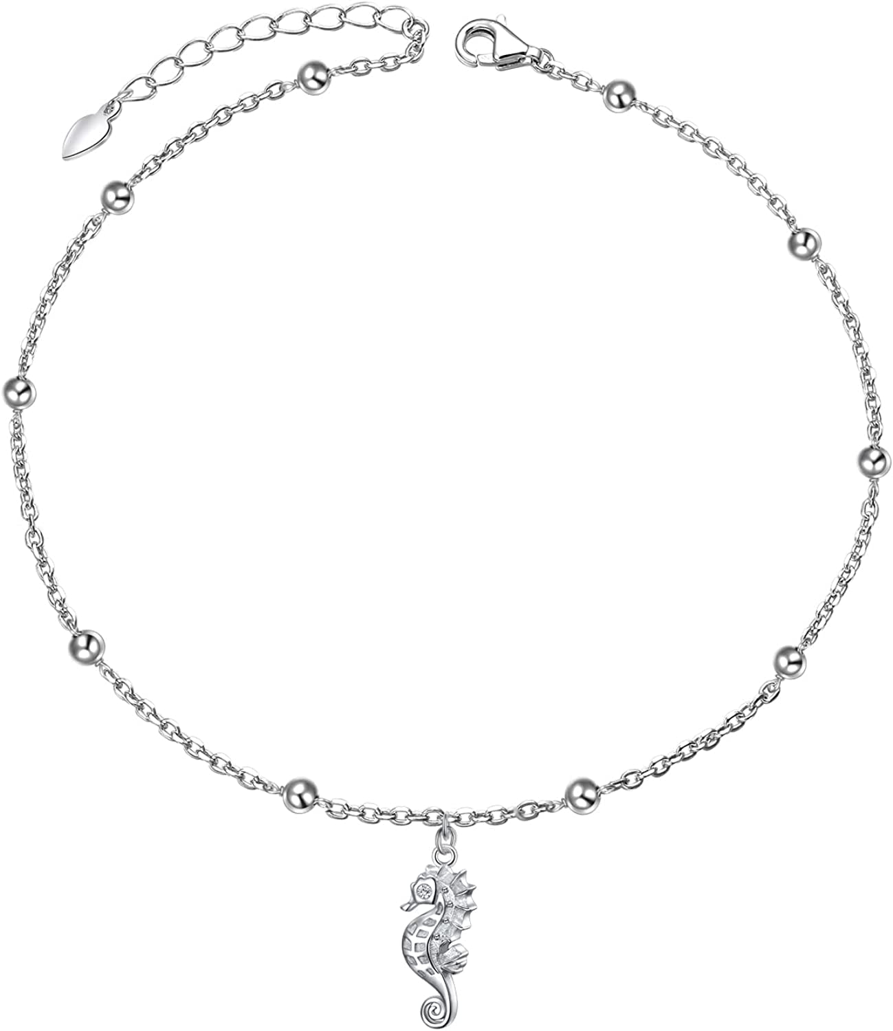DAOCHONG Anklet for Women S925 Sterling Silver Adjustable Foot Chain Ankle Bracelet Anklets Jewelry Apparel & Accessories > Jewelry > Anklets harmonyball jewelry 13_Seahorse