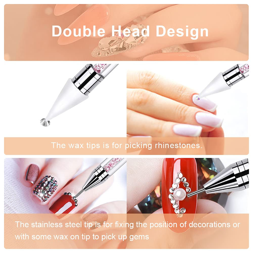 Vikerer 2 Pack Rhinestone Picker, Diamond Painting Dotting Pen Dual-End Rhinestones Pickup Tool for Nail Gems Stones Crystals DIY Nail Art Crafts with 2 Extra Tips and 1X Tweezer Health & Beauty > Personal Care > Cosmetics > Cosmetic Tools > Nail Tools Vikerer