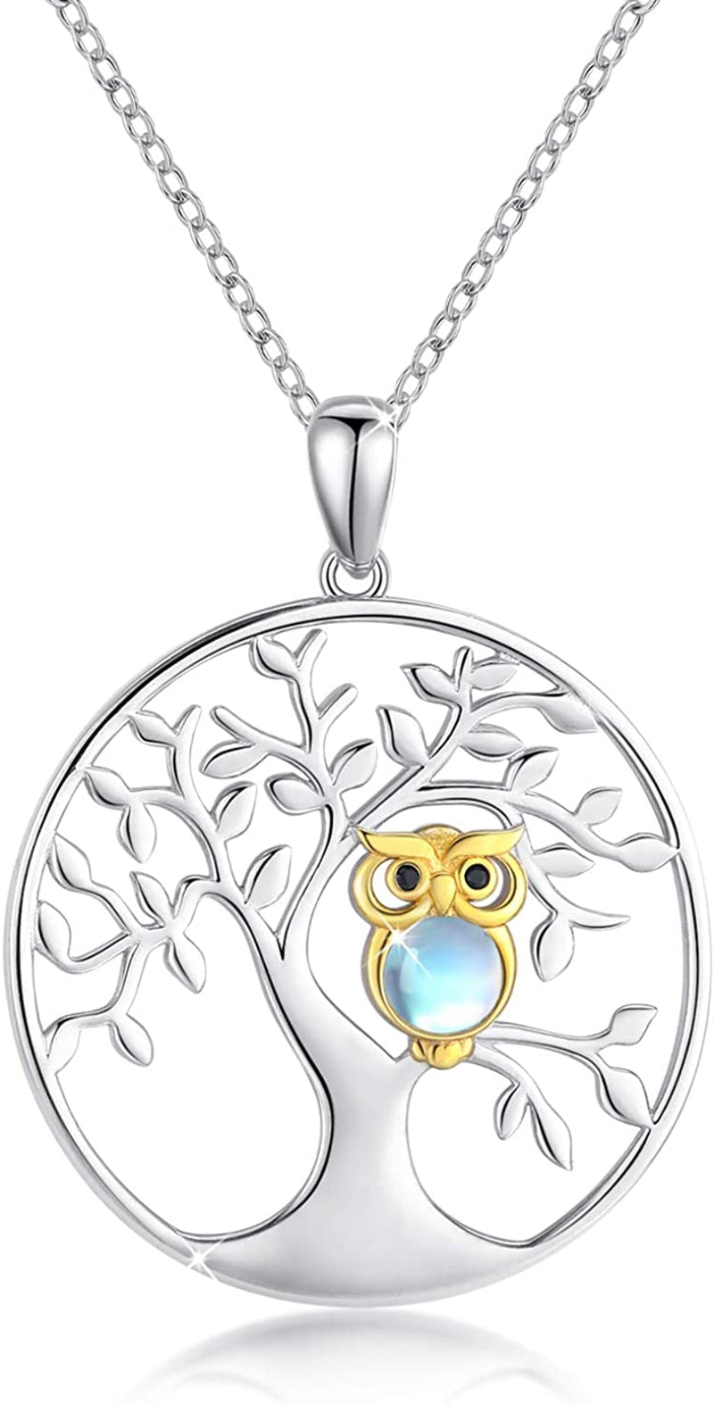 Cuoka Owl Stud Earrings,Owl Necklace 925 Sterling Silver Opal Owl Earrings Hypoallergenic Heart Animal Owl Jewelry Gifts for Women Girls Owl Lovers Apparel & Accessories > Jewelry > Earrings Cuoka E-Tree of Life Moonstone Owl