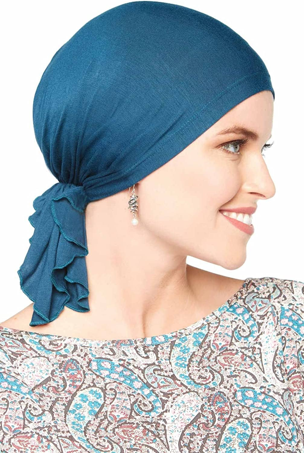 Cardani Headwear for Large Heads Large Viscose from Bamboo Slip on Scarf - Luxury Bamboo - Multi Paisley Apparel & Accessories > Clothing Accessories > Headwear Cardani