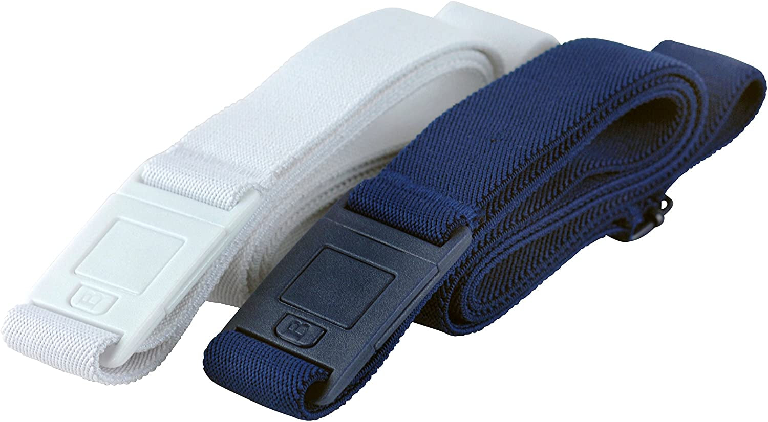 Beltaway-The Square Adjustable No Show Flat Buckle Belt Comfortably Holds Your Pants Up Apparel & Accessories > Clothing Accessories > Belt Buckles BELTAWAY White & Denim Plus Size (16-4X)