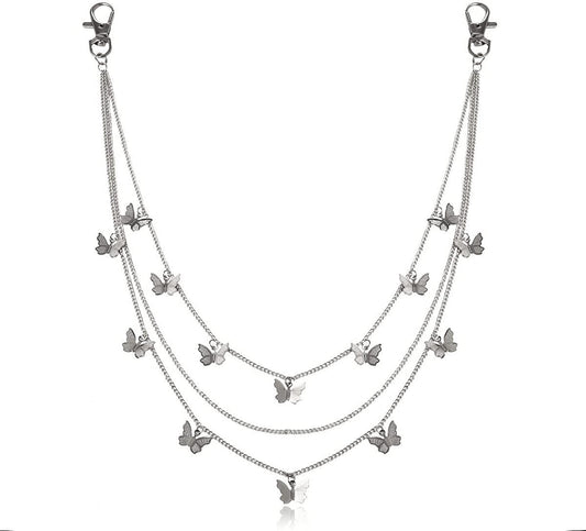 CSIYANJRY99 Pants Chain Wallet Chain Punk Chain Hip Hop Butterfly Lock Charm Jeans Chains Rock Chains for Women Men Hipster Women Fashion Trendy Waist Pants Chain Jewelry Clothing Accessories Apparel & Accessories > Jewelry > Body Jewelry CSIYANJRY99 C- butterfly