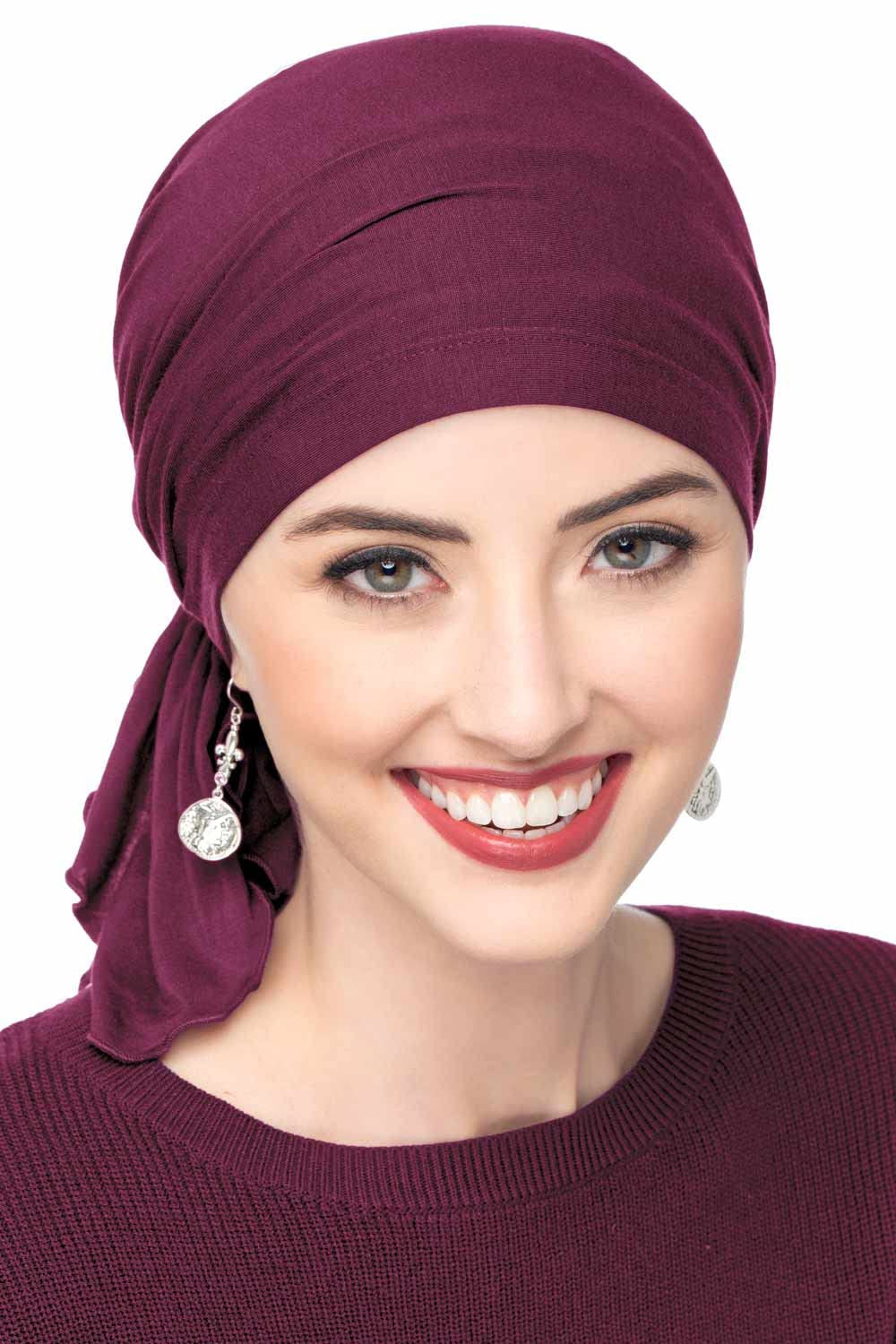 Headcovers Unlimited Slip-On Scarf - Cancer Headwear for Women (Cream) Apparel & Accessories > Clothing Accessories > Headwear Headcovers Burgundy Wine 1 Count (Pack of 1)
