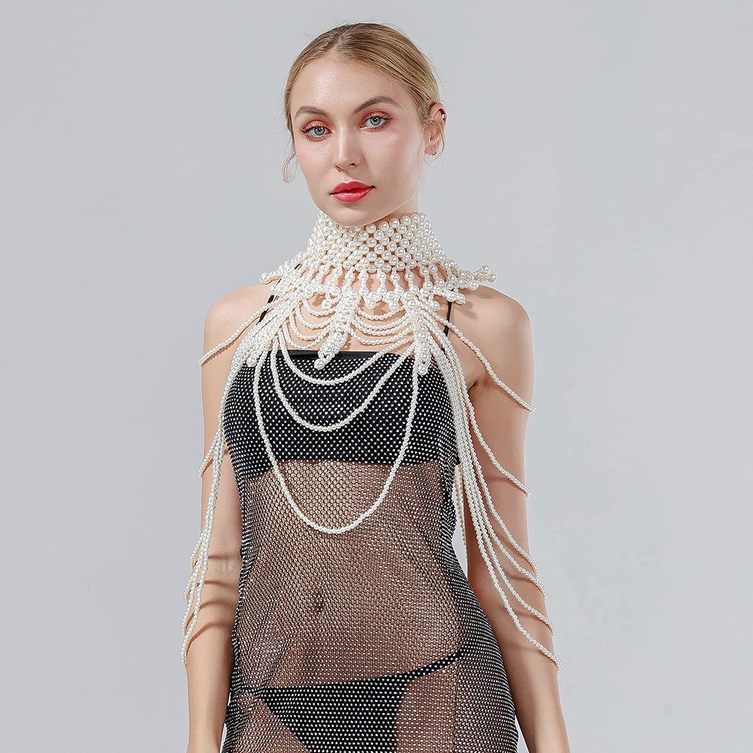 Pearl Body Chain Jewelry for Women - Fashion Handmade Pearl Body Chain Shoulder Necklace Bra Apparel & Accessories > Jewelry > Body Jewelry Maijiao