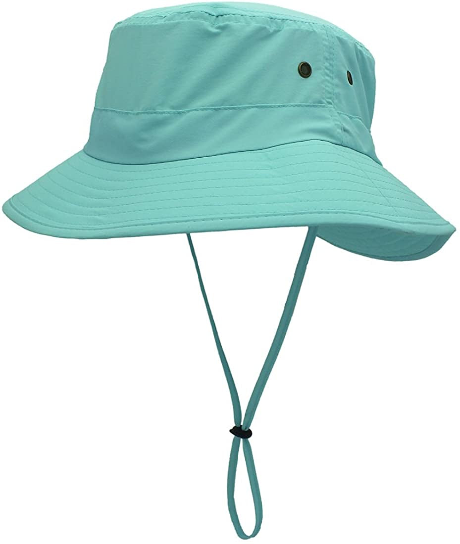 Llmoway Women Lightweight Safari Sun Hat Quick Dry Fishing Hat with Strap Cool Apparel & Accessories > Clothing Accessories > Hats LLmoway Aqua Blue