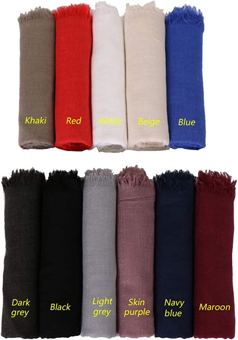LMVERNA Linen Scarf for Women Soft Lightweight Fringed Scarf Linen Gauze Sheer Shawl Wrap (White) Apparel & Accessories > Clothing Accessories > Scarves & Shawls LMVERNA