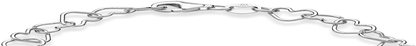 Miabella Sterling Silver Italian Rolo Heart Link Chain Anklet Ankle Bracelet for Women Teen Girls, Made in Italy Apparel & Accessories > Jewelry > Anklets Miabella