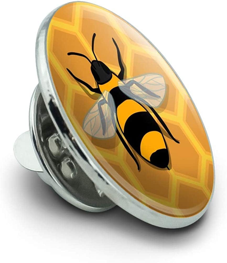 Bee on Honeycomb Metal 0.75" Lapel Hat Pin Tie Tack Pinback