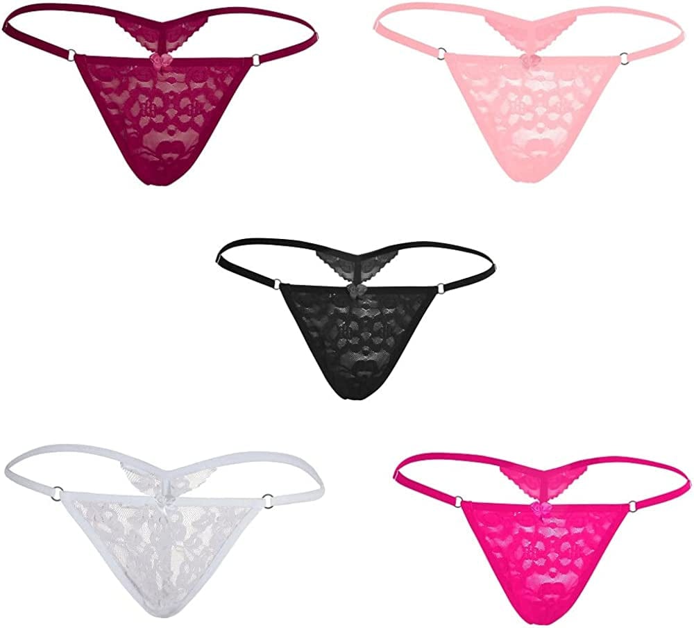 Besame G-String Thong Women Panties Underwear 5 Pack Style 9