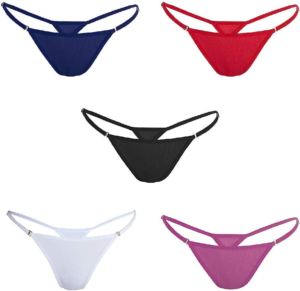Besame G-String Thong Women Panties Underwear 5 Pack Style 3