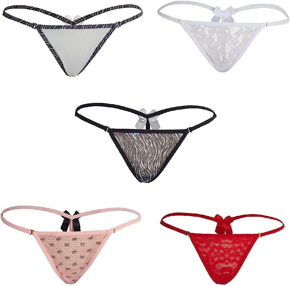 Besame G-String Thong Women Panties Underwear 5 Pack Style 1