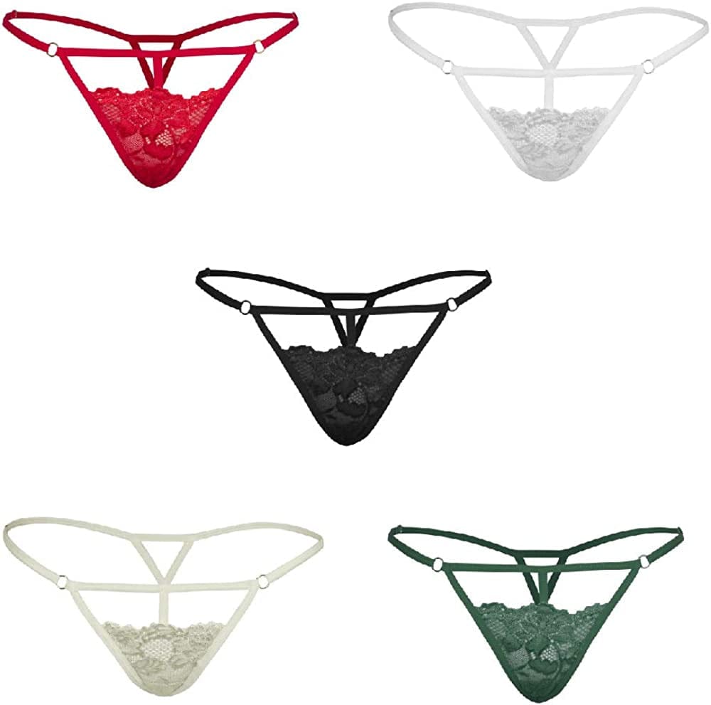Besame G-String Thong Women Panties Underwear 5 Pack Style 5