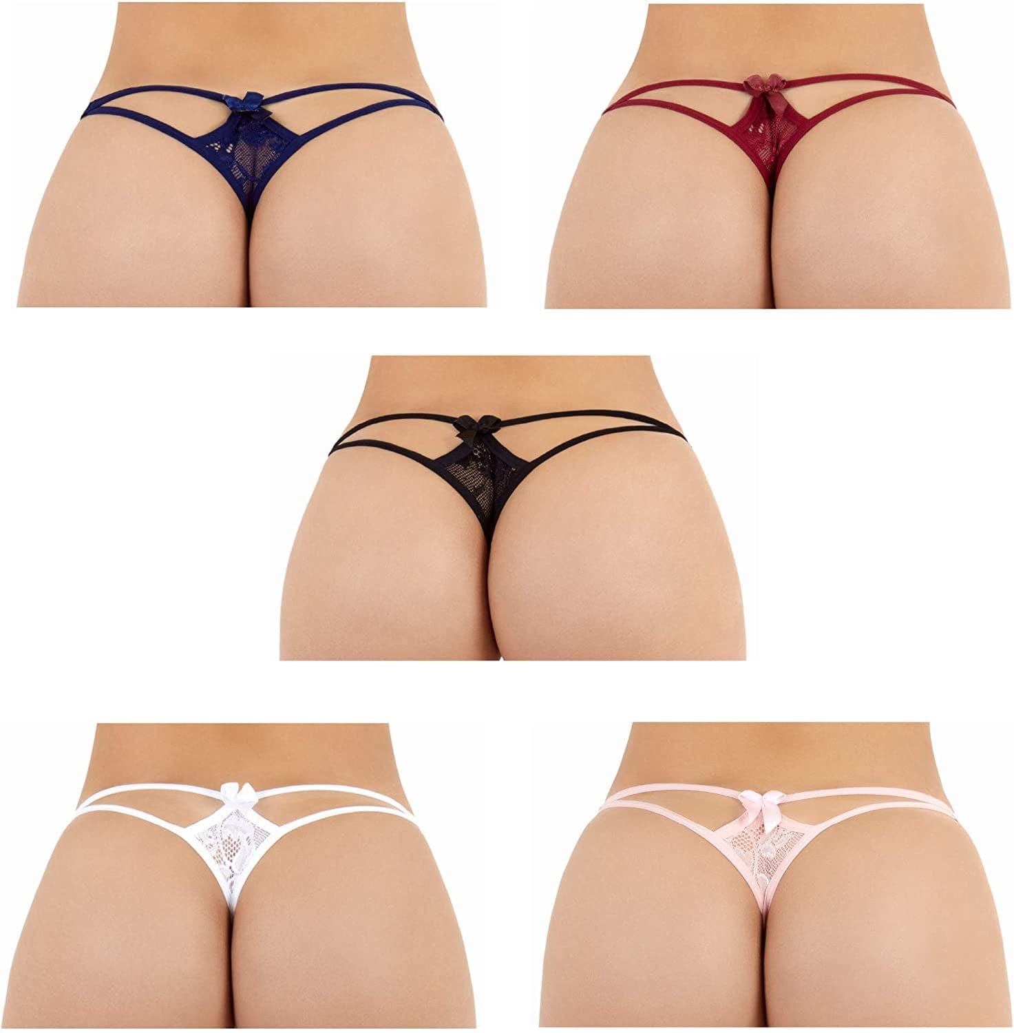 Besame G-String Thong Women Panties Underwear 5 Pack