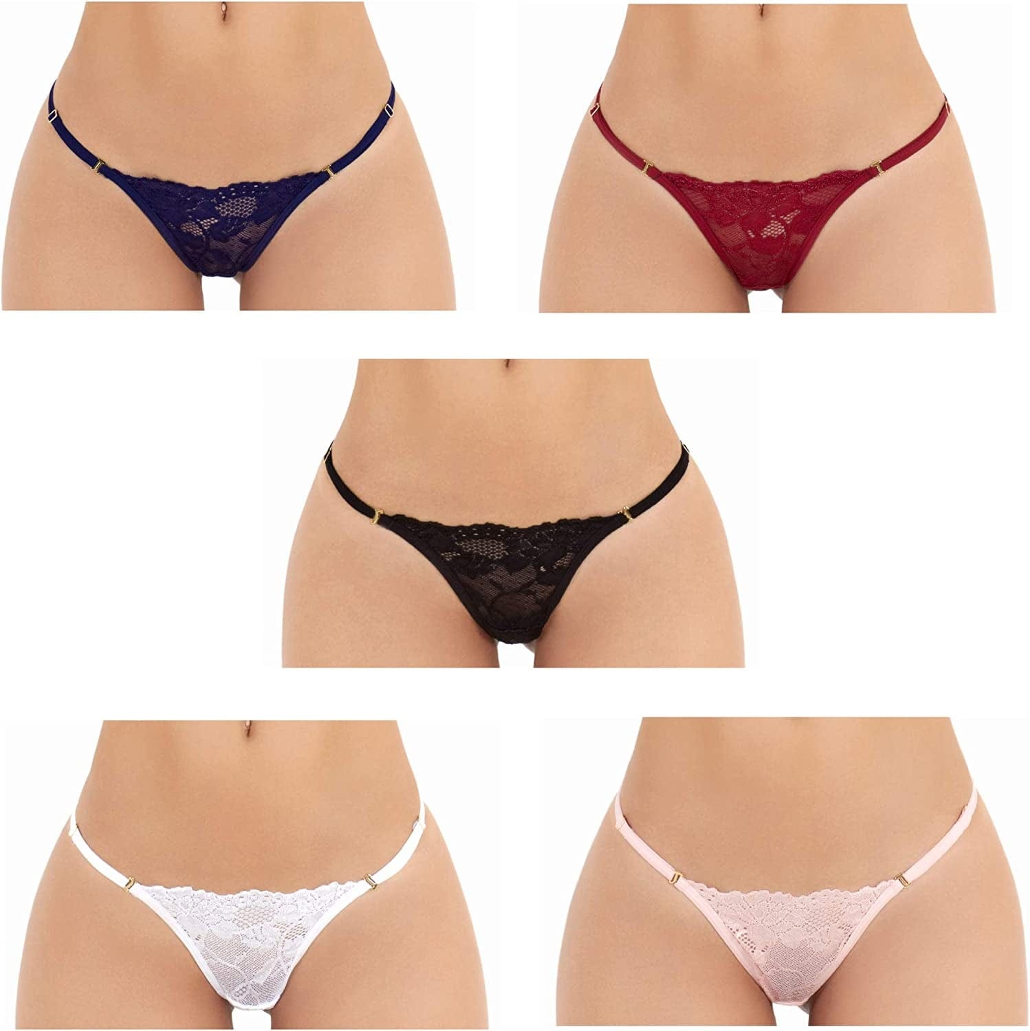 Besame G-String Thong Women Panties Underwear 5 Pack