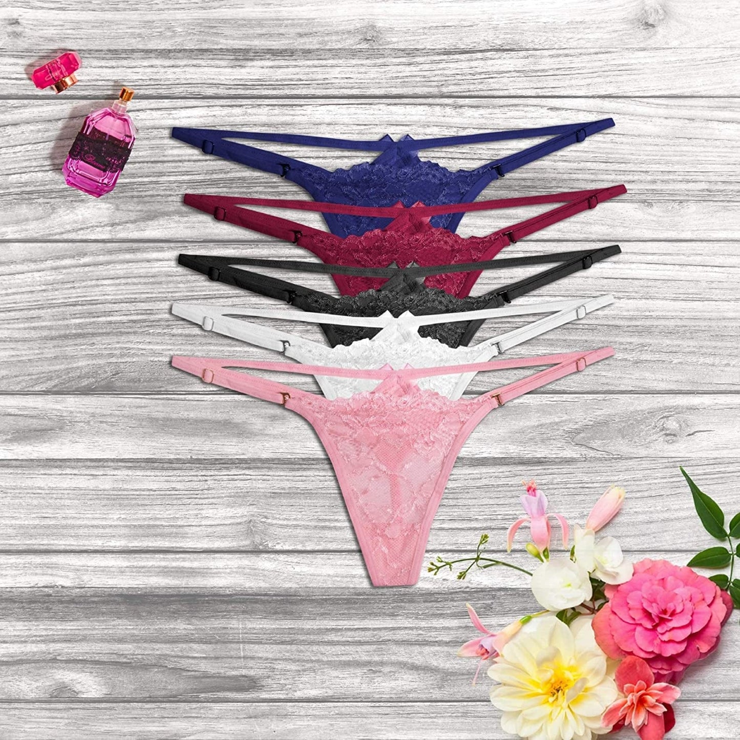 Besame G-String Thong Women Panties Underwear 5 Pack