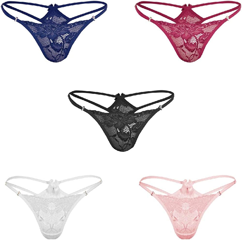 Besame G-String Thong Women Panties Underwear 5 Pack Multicolored