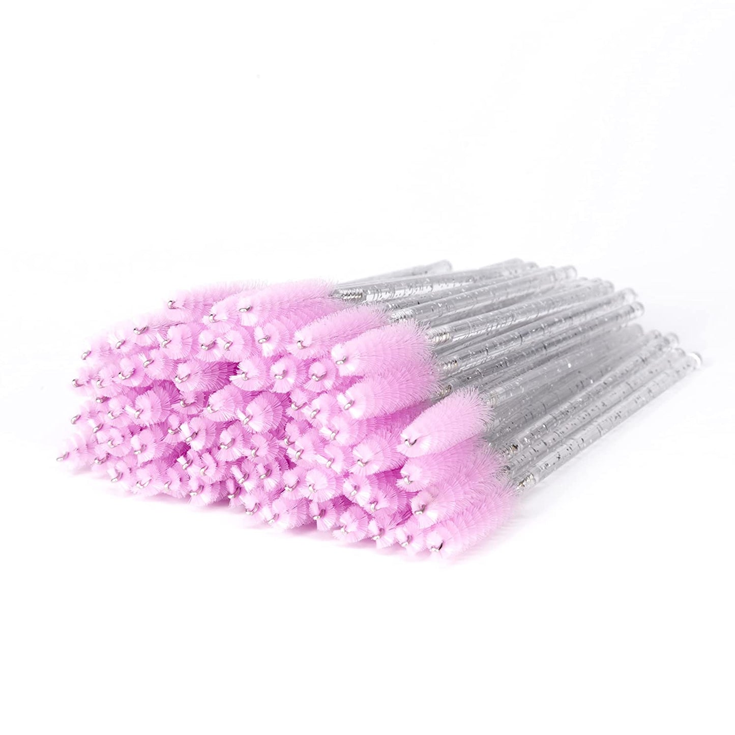 I-Laesh 100 Pcs Disposable Eyelash Brushes, Mascara Wands, Eye Lash Brush, Spoolies for Eyelash Extensions, Spoolie Eyebrow Eyeshadow Brow Makeup Supplies Kit Cleansing Glitter Applicator Tool Accessories Bristle (Crystal Pink) Health & Beauty > Personal Care > Cosmetics > Cosmetic Tools > Makeup Tools i-laesh Crystal - Pink+