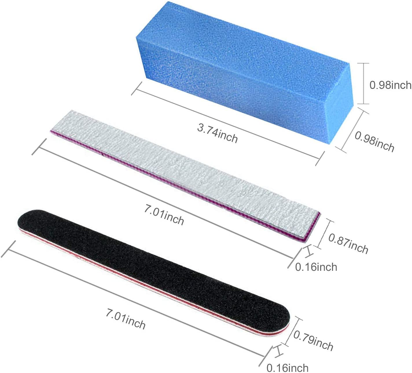 Nail File and Buffer, Wosweet Professional Manicure Tools Kit 6Pcs Rectangular Art Care Buffer Block 6Pcs 100/180 Grit Doublesided Nail Files 1Pcs Purple 180/240 Emery Board Health & Beauty > Personal Care > Cosmetics > Cosmetic Tools > Nail Tools Wosweet
