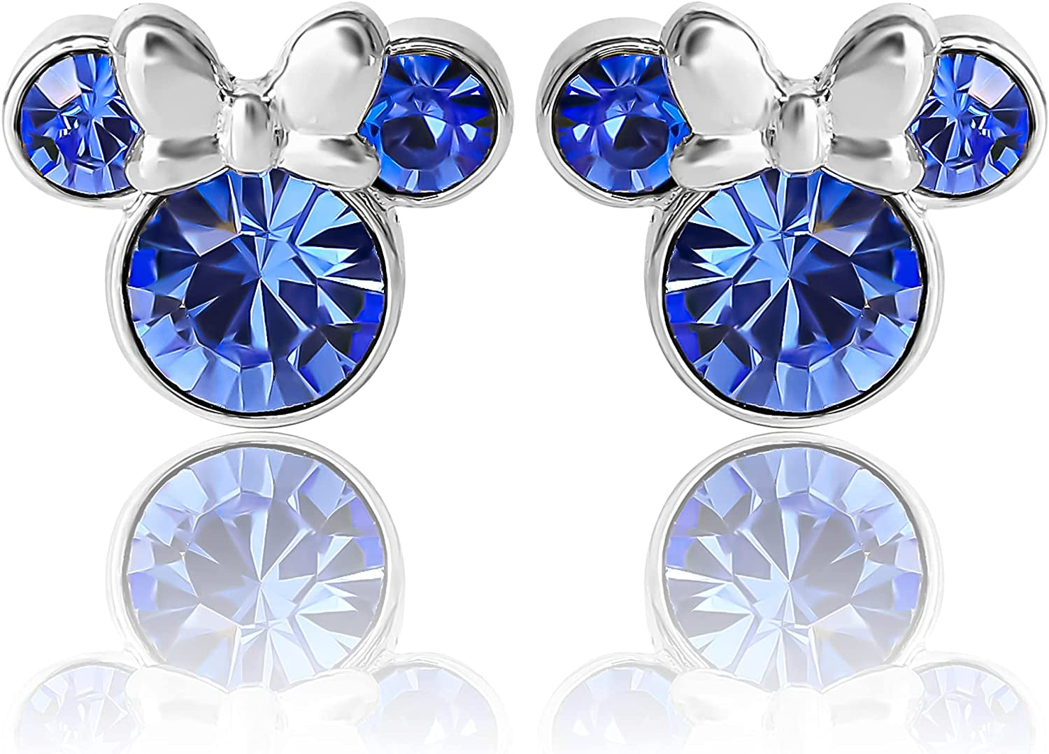 Disney Womens Minnie Mouse Birthstone Stud Earrings - Minnie Mouse Earrings - Birthstone Jewelry - Disney Jewelry Apparel & Accessories > Jewelry > Earrings Disney September-Sapphire Crystal