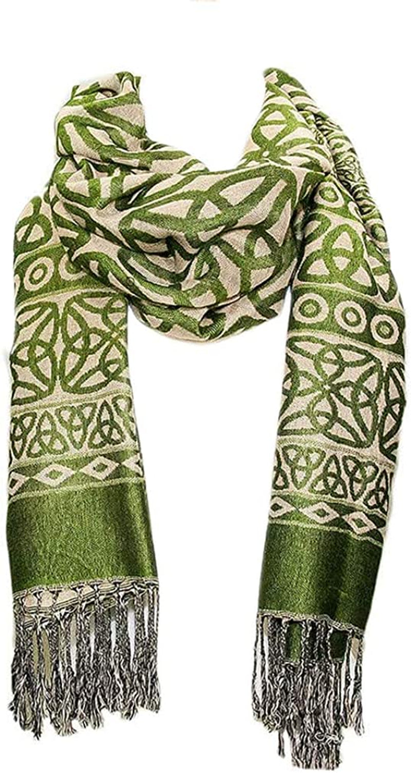 Ladies Celtic Heritage Scarf, Ancient Celtic Style Design, Moss Green Apparel & Accessories > Clothing Accessories > Scarves & Shawls Celtic Clothing