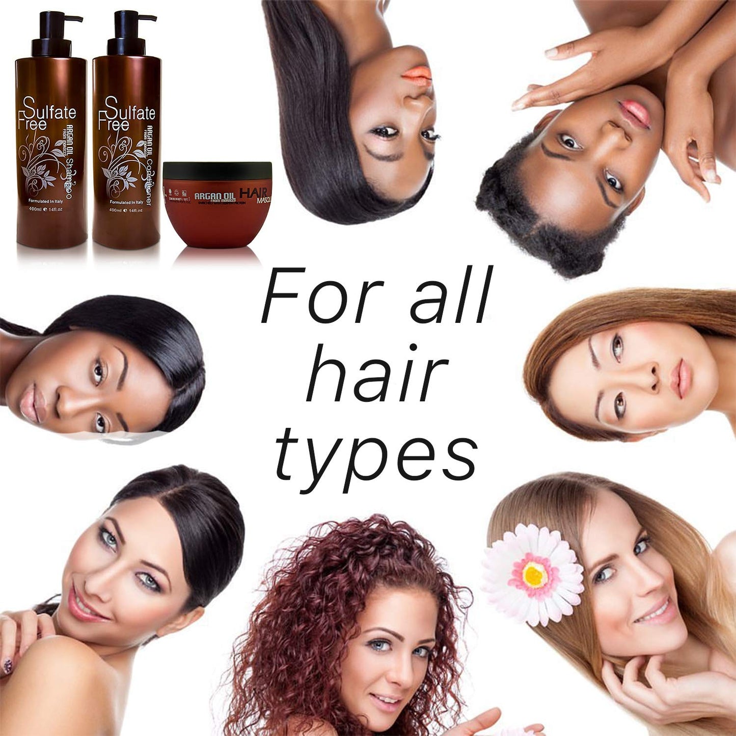 Moroccan Argan Oil Shampoo Conditioner and Hair Mask | Sulfate Free Set Best Gift for Damaged, Dry, Curly or Frizzy Hair - Thickening for Fine/Thin Hair Safe for Color and Keratin Treated Hair Health & Beauty > Personal Care > Hair Care BINGO HAIR CARE