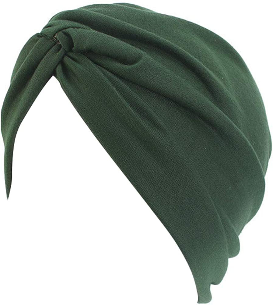Beauty YFJH Chemo Sleep Turban Headwear Scarf Beanie Cap Hat for Cancer Patient Hair Loss Apparel & Accessories > Clothing Accessories > Headwear beauty YFJH Army Green