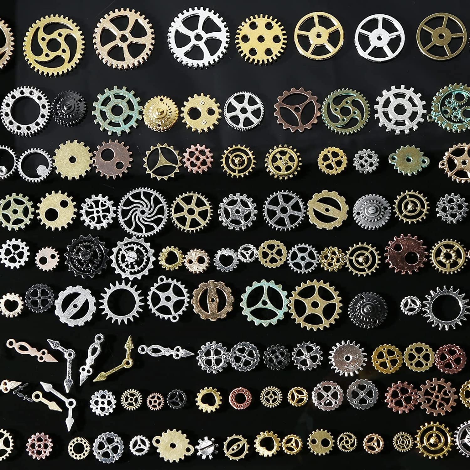 Bigotters 200 Gram Antique Steampunk Gear,Mix Steampunk Wheel Alloy Gear Pendants Charms for Crafting Jewelry Making