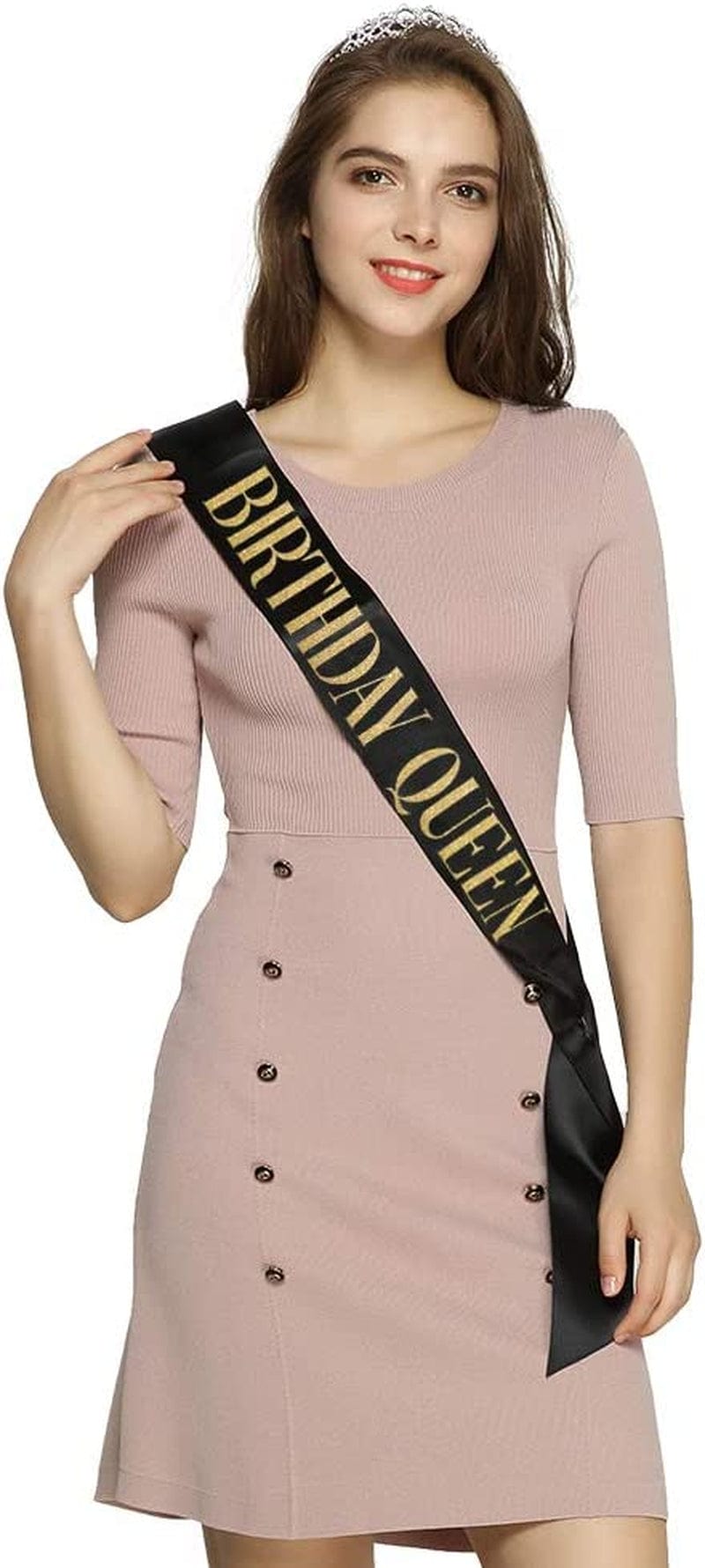 "Birthday Queen" Sash - Birthday Party Gifts Birthday Sash for Women Fun Party Favors (Black/Gold) Apparel & Accessories > Clothing Accessories > Sashes ADBetty