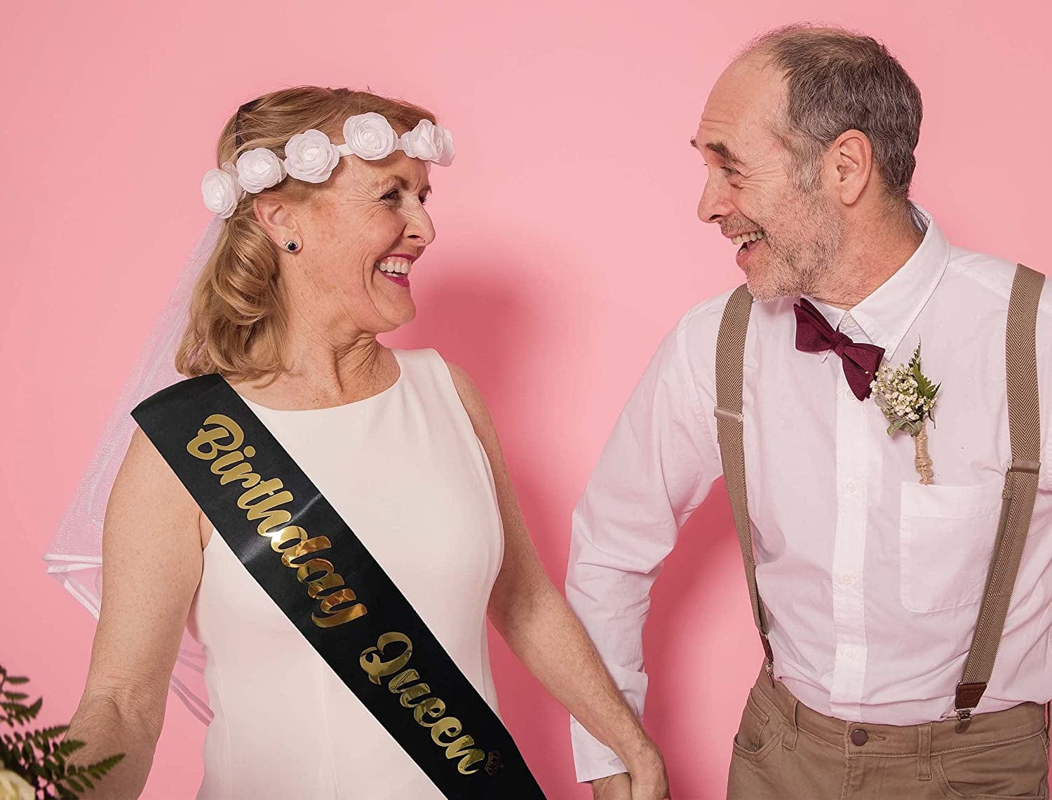 'Birthday Queen' Sash for Women and Girls,Gold Foil Soft Satin Black Sash,Sweet Happy Princess Party Decorations Gift,21St,30Th,40Th,50Th or Any Other Birthday Party Supplies Apparel & Accessories > Clothing Accessories > Sashes MGJSRNH