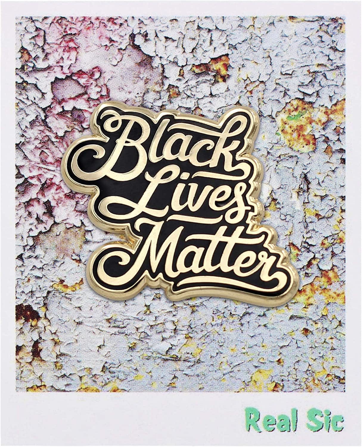 - Black Lives Matter Enamel Pin - BLM Pride & Protest Lapel Pin - Gold and Black Pin for Backpacks, Hats, Jackets & Bags 1