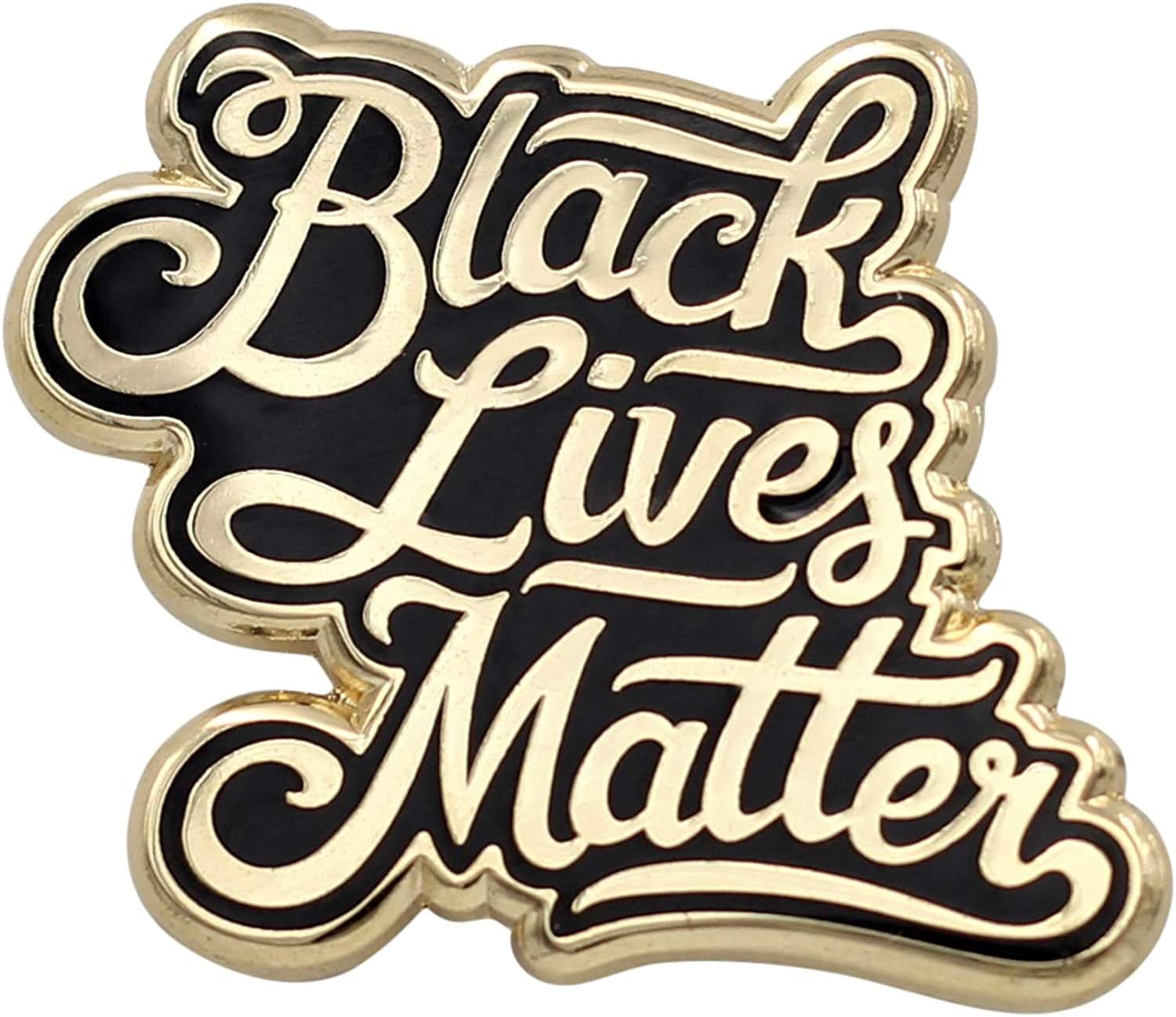 - Black Lives Matter Enamel Pin - BLM Pride & Protest Lapel Pin - Gold and Black Pin for Backpacks, Hats, Jackets & Bags 1
