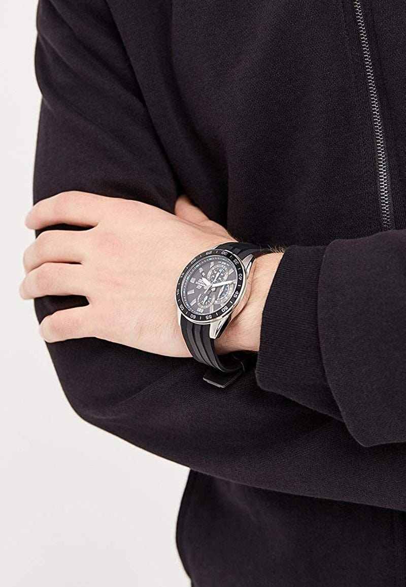 Black Plastic Watch-Efv-550P-1Avuef