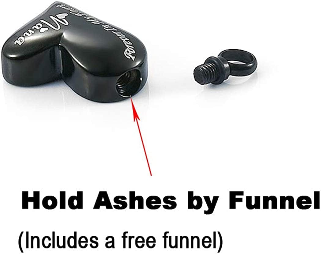 Black Stainless Steel Ashes Holder Memorial Urn Necklaces Pendant Heart Cremation Keepsake Jewelry-Forever in My Heart