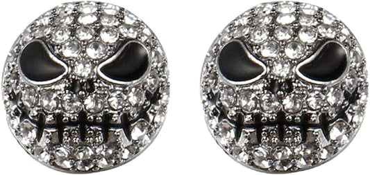 Blingsoul Mare Night Horror Skull Earrings - before Christmas Skellington Crystal Pave Jewelry Promise Gift for Women Bride Mare Night Earrings