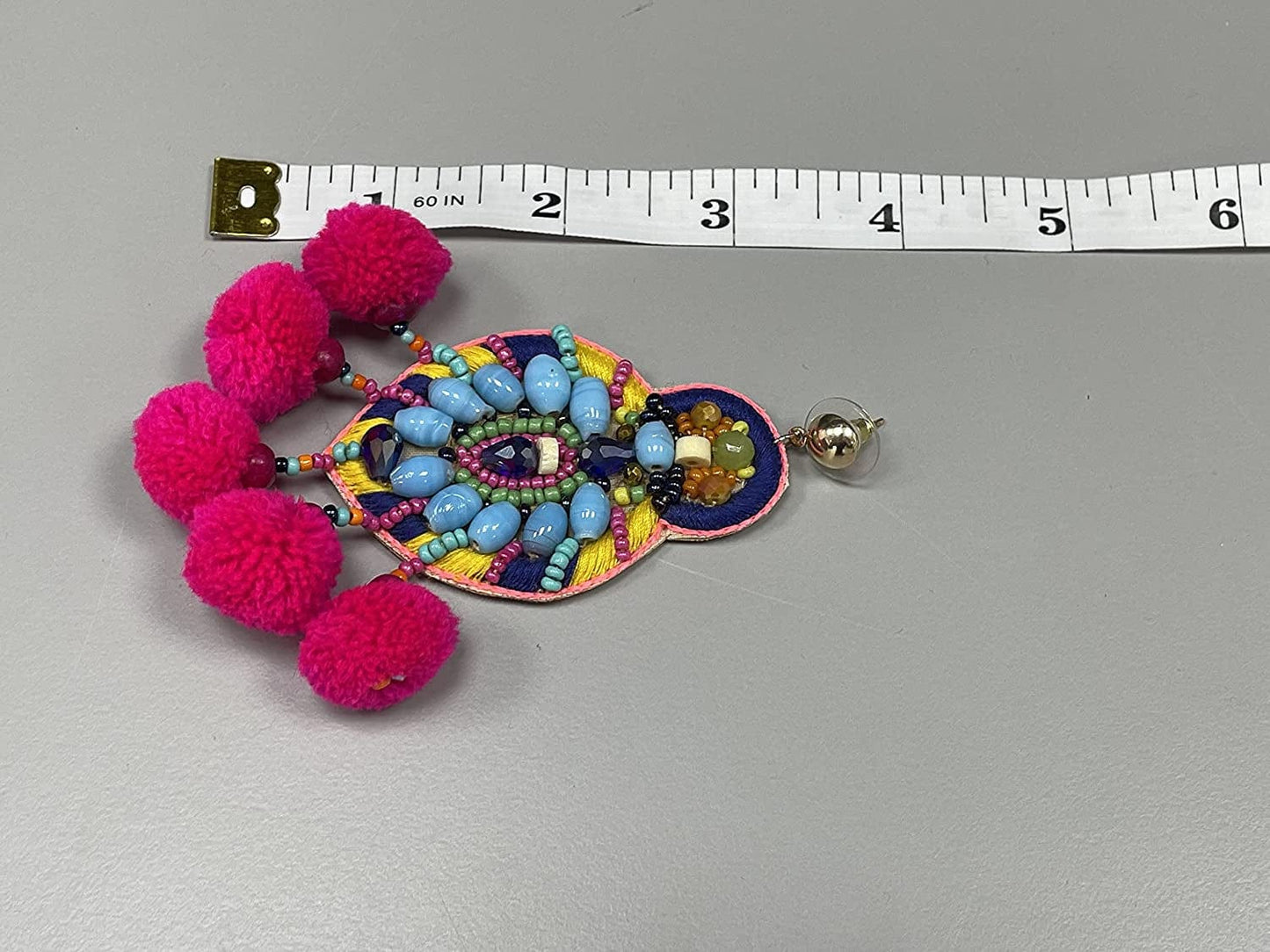 Bohemian Beaded Multicolor Fiesta Statement Earrings