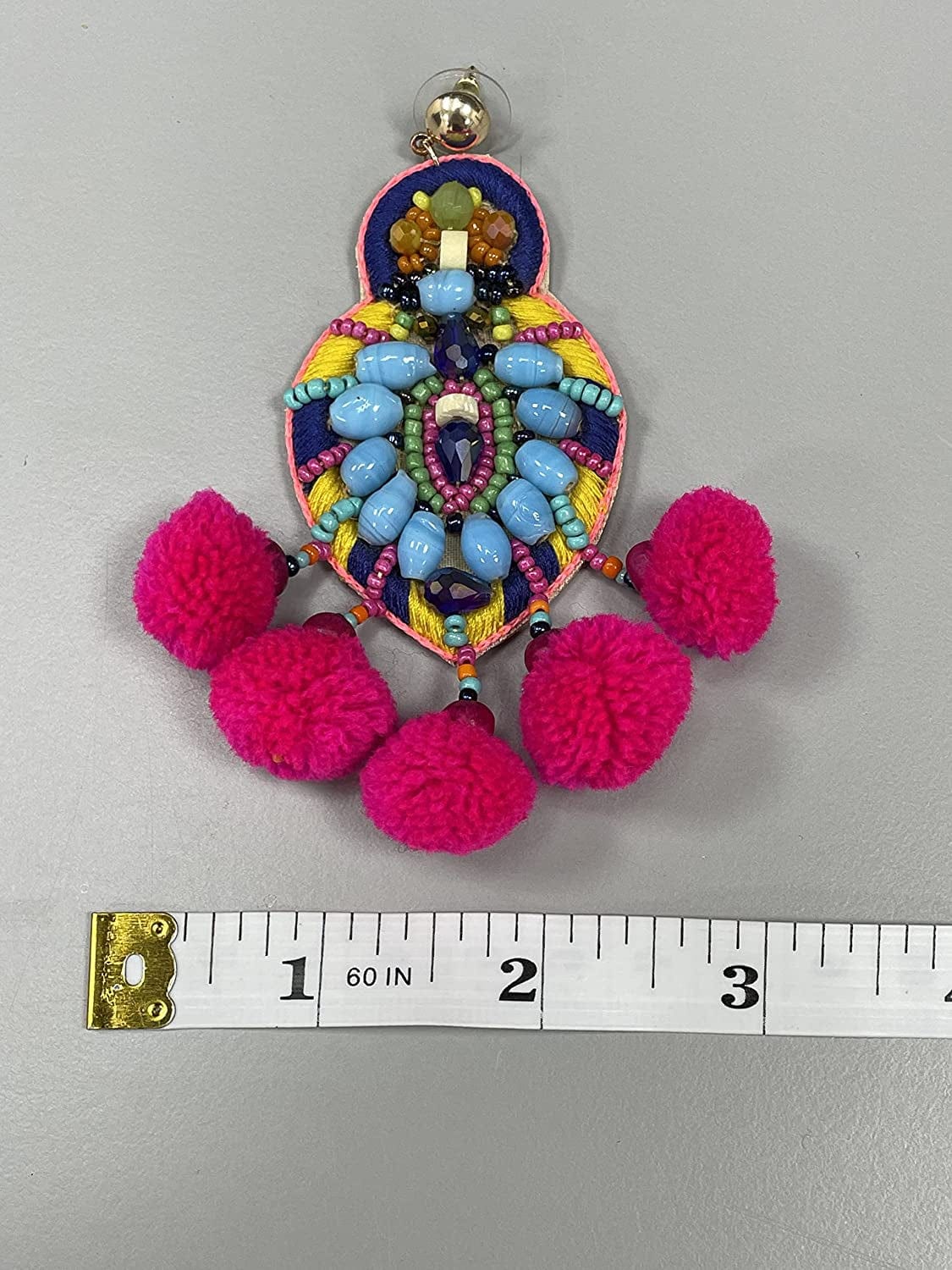 Bohemian Beaded Multicolor Fiesta Statement Earrings