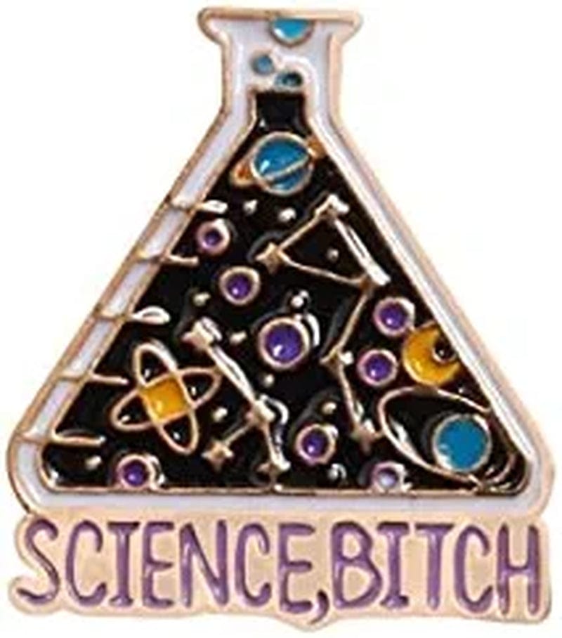 BOKA Store - Fashion Feminism Brooch Rose Mask Knife Enamel Pin Badge Palm Fist Strength Middle Finger I Want Metal Badge Lapel Pins Jewelry - Science