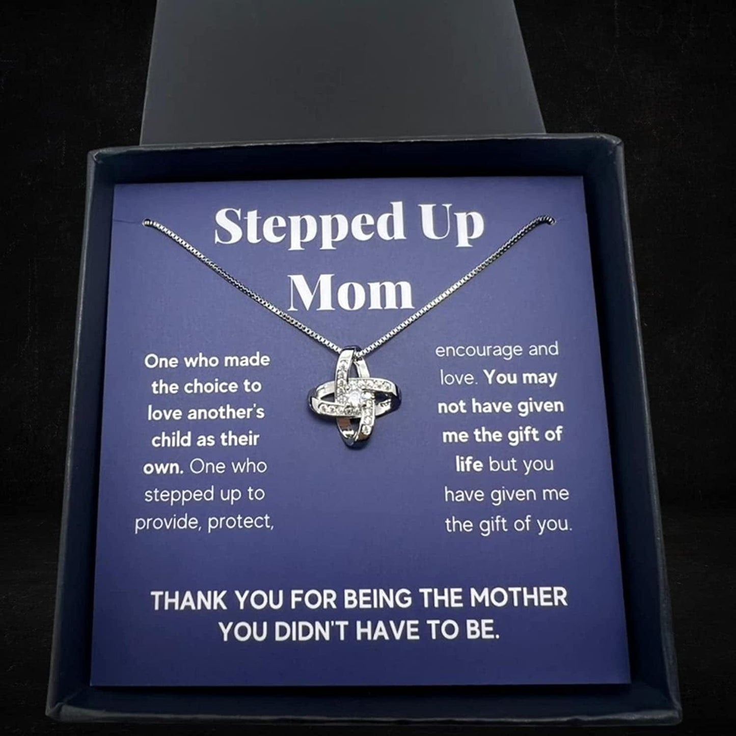 Bonus Mom Necklace Gifts Step Mom Mothers Day Gift Stepped up Mom from Step Daughter Stepson to My Bonus Mom Pendant Jewelry Present with Message Card and Gift Box. Gift for Stepmom. Bonus Mom Gift. Necklace for Mom